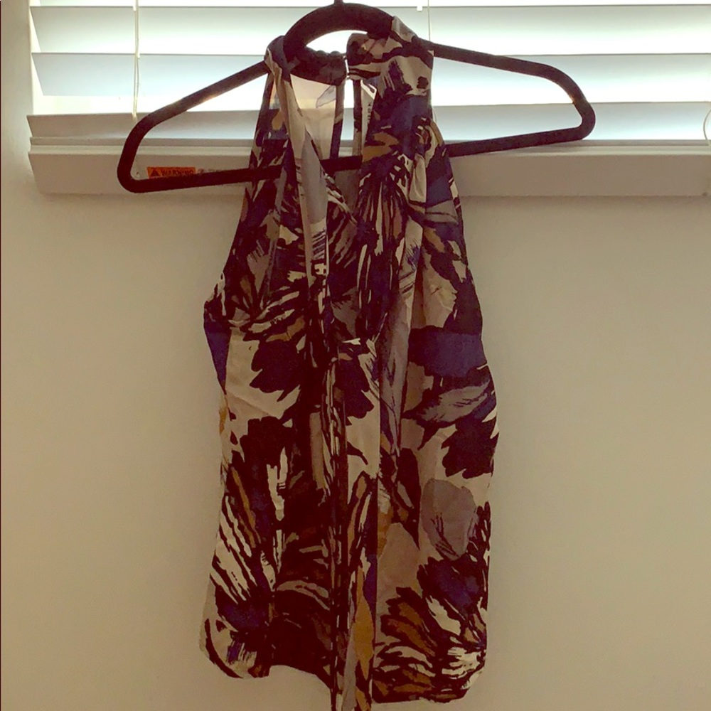 Silk halter pussy bow blouse Trina Turk